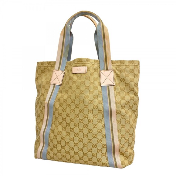 GUCCI Handbags - Gucci GG Canvas Tote Bag 189669, Canvas, Beige, Multicolor, Women's